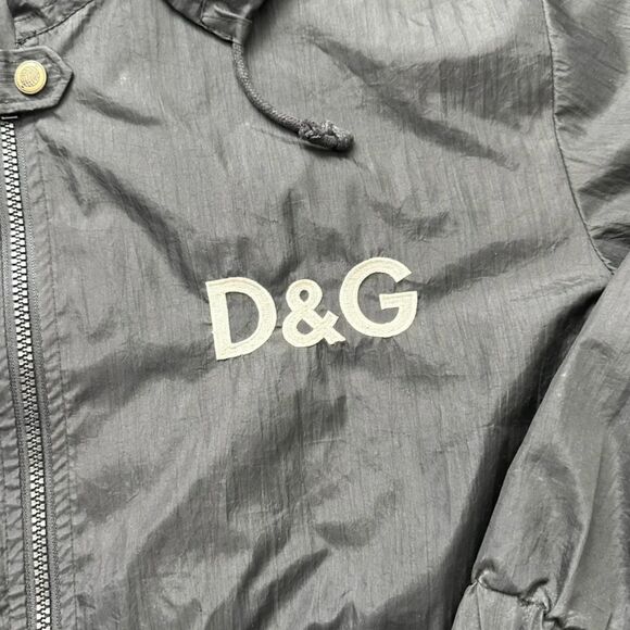 Vintage Dolce & Gabbana D&G Black Nylon Windbreaker Jacket Size XL - Picture 2 of 9